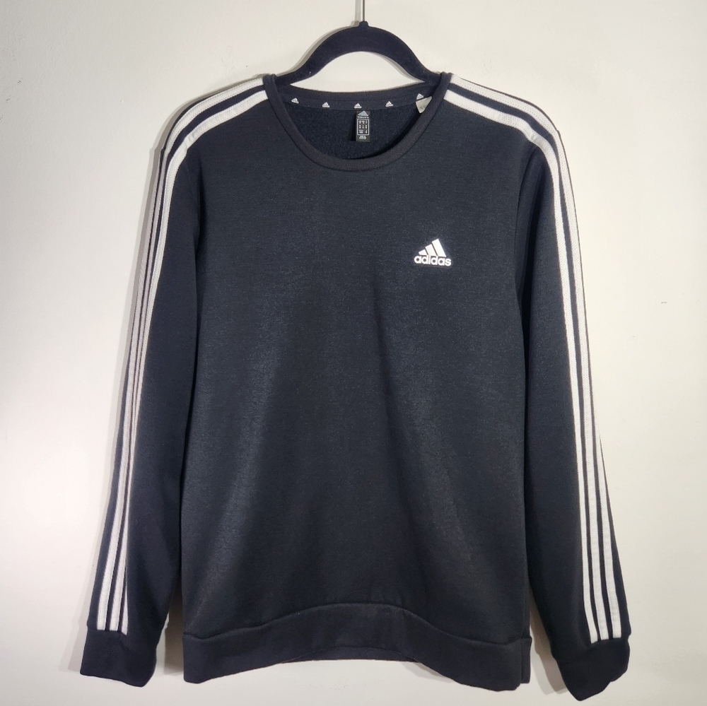 Adidas Classic 3 Stripes Crew Sweatshirt